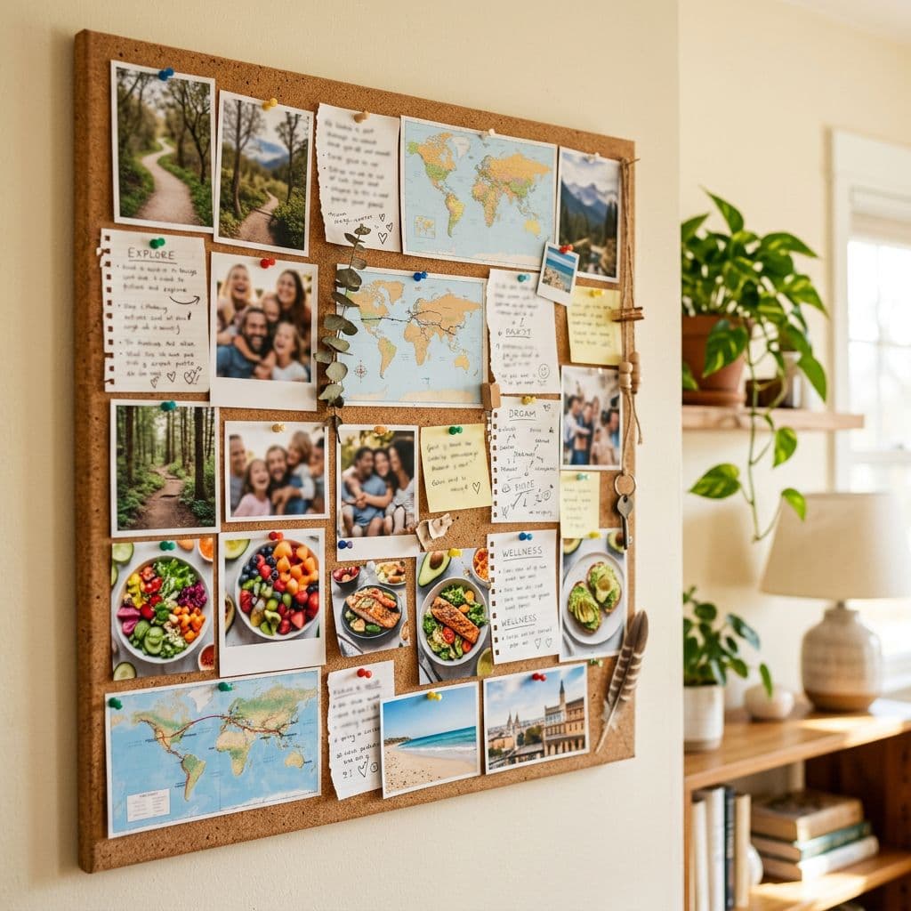 A simple vision board can keep the feeling of the word of the year for me
