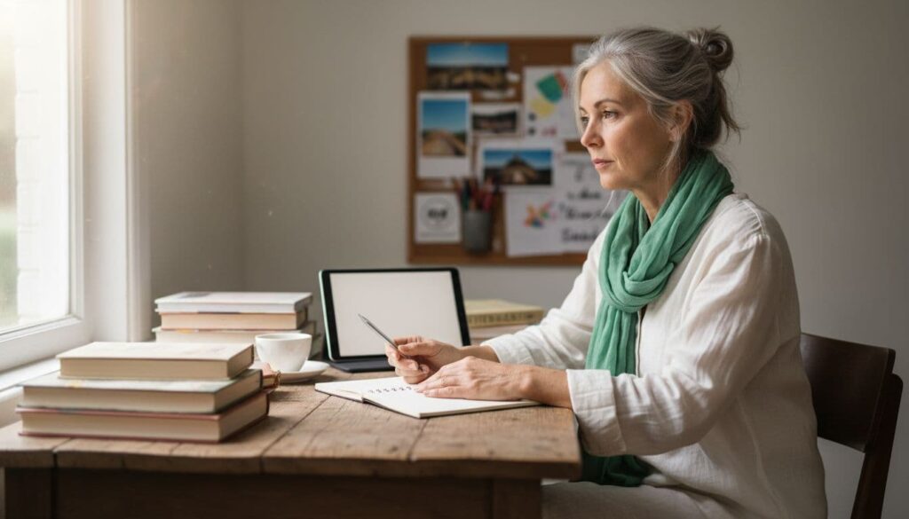 Woman over fifty preparing for career reinvention.