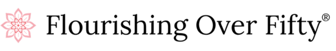 Flourishing Over fifty logo with registration mark